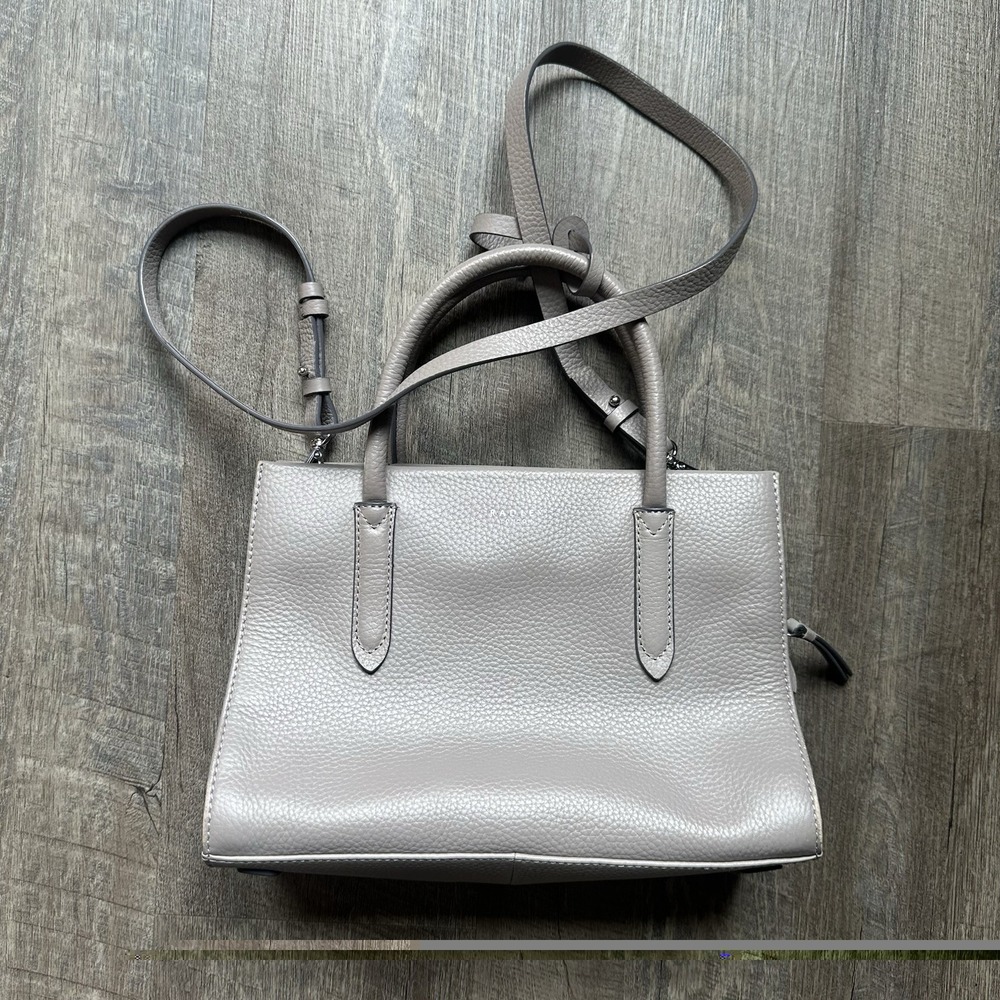 Radley London Arlington Court Goose Grey Satchel Crossbody Handbag Leather